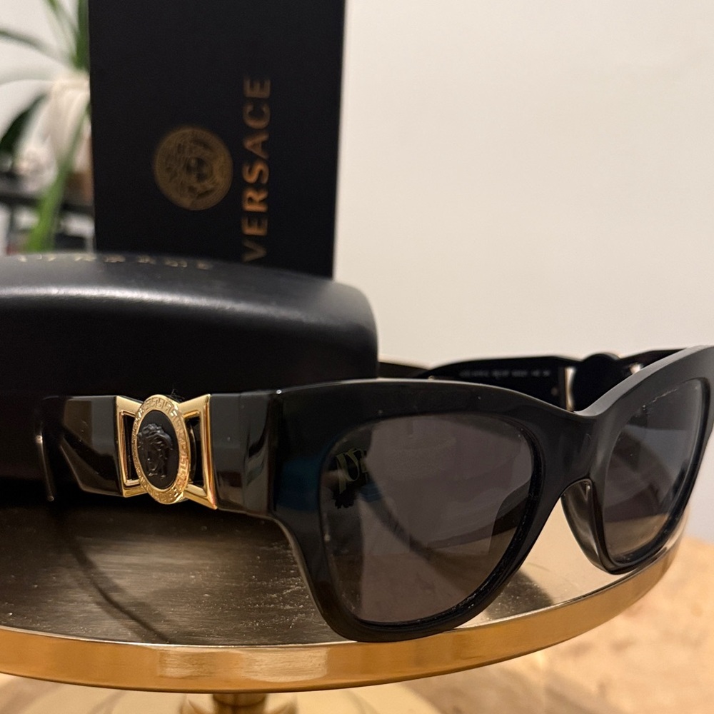 Versace Sunglasses with Black Frame and Gold Details